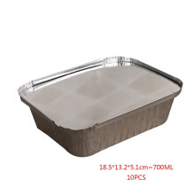 Tigăi de masă pentru abur din folie de aluminiu cu capac, 10 bucăți