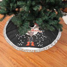Jupe de sapin de Noël en dentelle à franges 76 cm
