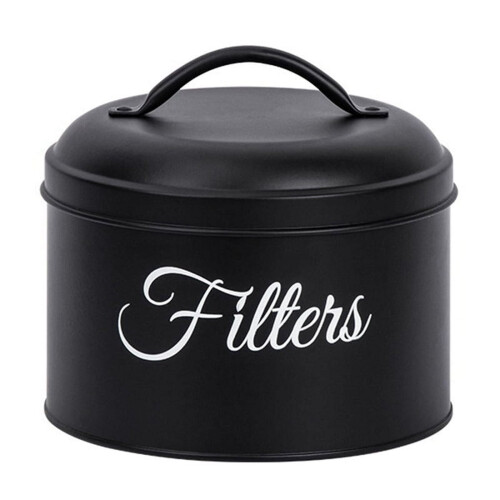 Kaffefilterholder med låg Rund sort beholder