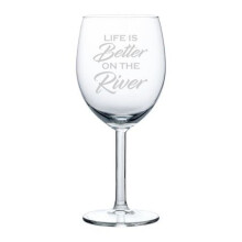 Verre à vin « La vie est plus belle au bord de l'eau » 30 cl