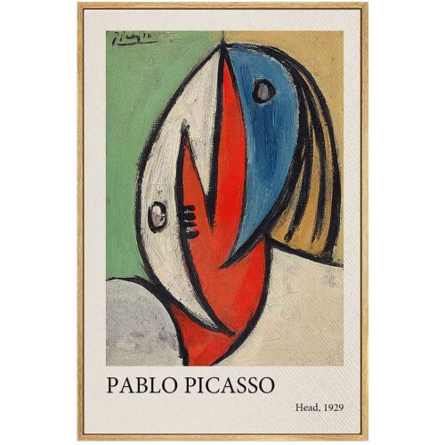 Cuadro abstracto de Picasso, cabeza, 1929, 30 x 40 cm.