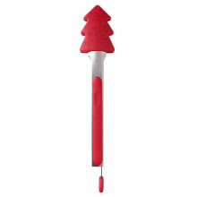 Pince à aliments avec manche en acier inoxydable, motif sapin de Noël de 28 cm