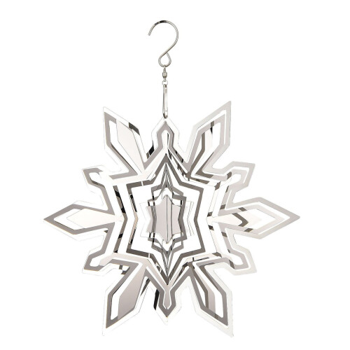 Girouette flocon de neige 3D en acier inoxydable