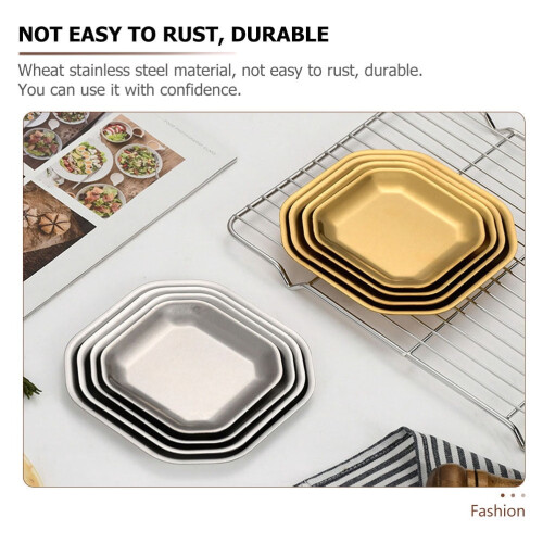 Stainless Steel Octagonal Dessert Bowls 4 Pcs 1