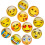 3D-glasmagneter med emojis, 12 delar 1