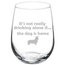 Verre à vin sans pied, motif Corgi, 50 cl