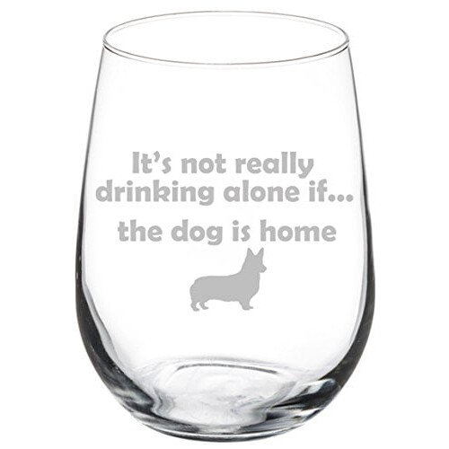 Vinglassbeger Corgi-design 473 ml uten stilk