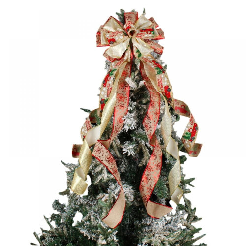 Juletræstopper Rustik Buffalo Plaid Sløjfe 106x30 cm