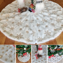 Jupe de sapin de Noël en fausse fourrure blanche peluche 76 cm (30 pouces)
