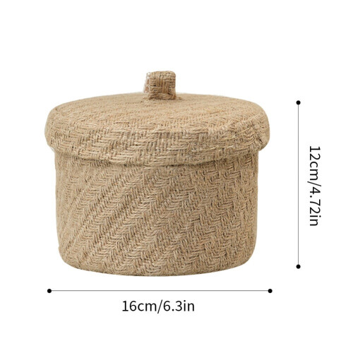 Storage Basket with Lid Woven Decorative 1 Piece 1