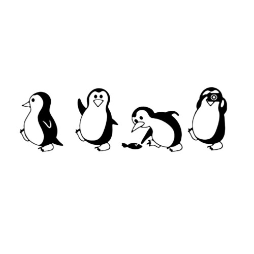 Penguin wall decal removable nursery sticker set 1