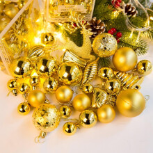 Christmas Balls Set Gold Snowman Elk Ornaments 30 PCS