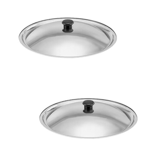 Edelstahl-Topfdeckel-Set, 2 Universaldeckel
