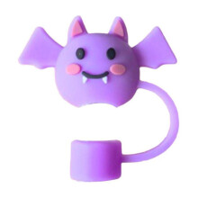 Purple Bat Halloween Silicone Straw Cover 10mm