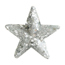 Étoile de Noël en métal pailleté de 5 cm