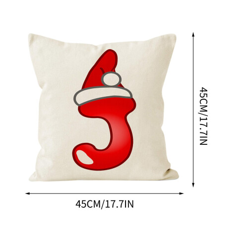 Housse de coussin de Noël en lin 26 lettres 2