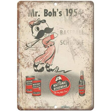 Poster vintage della birra National Bohemian, 12x8 pollici, in alluminio.