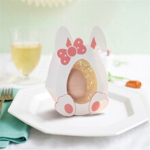 Easter rabbit candy box transparent folding gift box 10 pcs