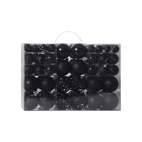 Christmas Ball Ornaments Shatterproof Black 100 pcs