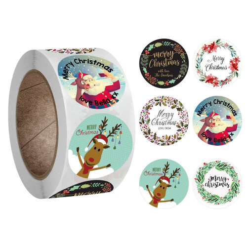 Christmas gift wrap roll holiday decorating sticker