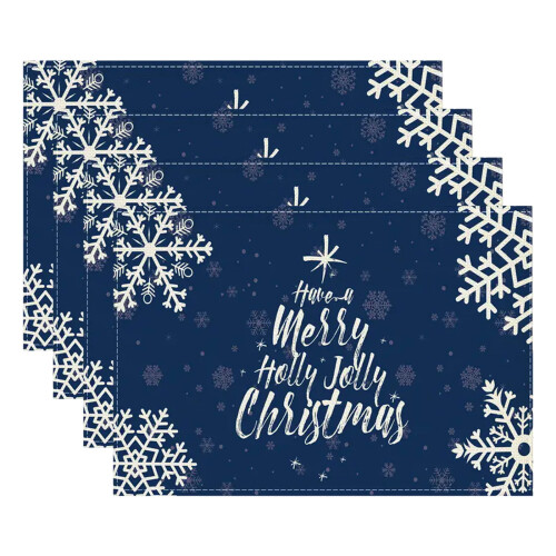 Set de 4 sets de table de Noël en plastique lavable