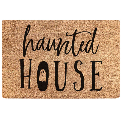 Χαλί Πόρτας Halloween 24x16in, Χαλί Μάγισσας με Κέρασμα ή Λάθος, Στοιχειωμένο Σπίτι, για 1