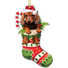 Christmas dog ornaments for tree, double-sided, 26 designs