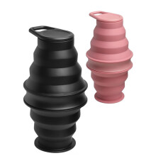 Garrafas de água dobráveis de silicone, 500ml (17oz), 2 unidades.