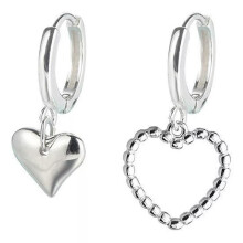 Sweet Heart -kristallikorvakorut, hopeiset