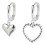 Pendientes de aro de plata con cristal en forma de corazón. 1