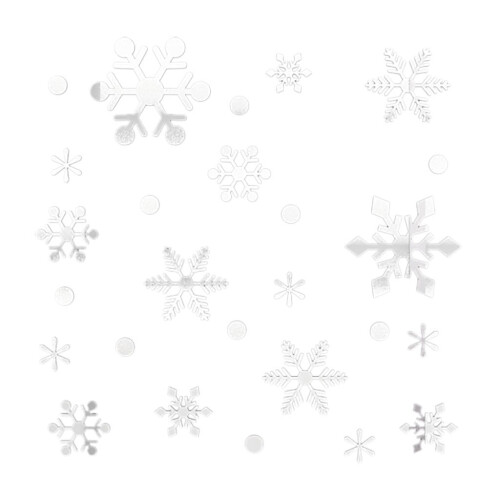 Χριστουγεννιάτικο αυτοκόλλητο τοίχου YiFudd Gold / Snowflake με καθρέφτη και διακόσμηση 1