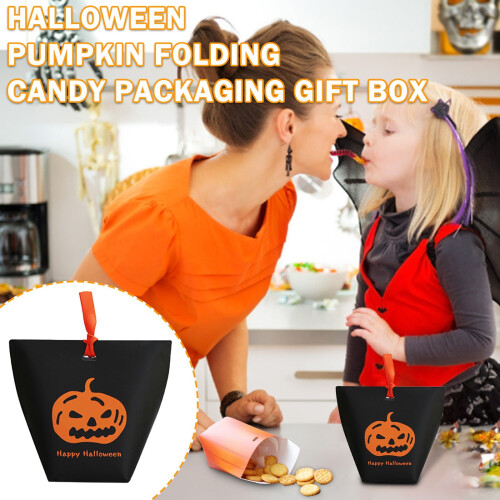 Pumpkin Candy Box Halloween Folding Gift Packaging