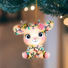 Acrylic Christmas Hanging Ornament Wooden Pendant 1 Piece