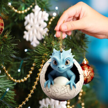 Pendentif œuf de dinosaure Winysin - Décoration de Noël - Décoration suspendue pour rétroviseur intérieur de voiture - Décoration en acrylique