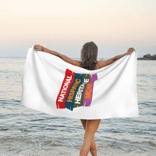 Toalha de praia de microfibra para o Mês da Herança Hispânica, 76 x 152 cm (30 x 60 polegadas). 1
