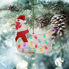 Wooden Christmas scarf ornament holiday decoration