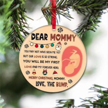 Baby Christmas wooden pendant decoration