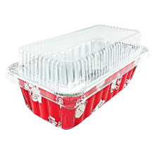 Moule à cake bonhomme de neige rouge de Noël en aluminium 2 lb, lot de 6