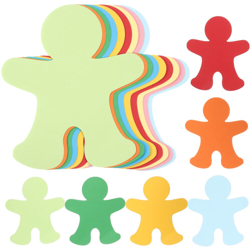 People Paper Cutouts Assorted Colors 72 pcs 1