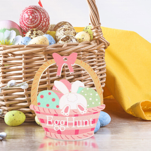 Conejo de Pascua de madera para mesa decorativa (1 pieza) 2