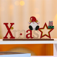 Wooden Christmas Table Top Decorations Set