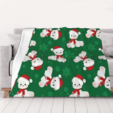 Julefleece tæppe blødt og hyggeligt plaid 102 x 76 cm