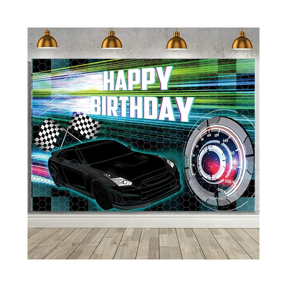 Car Racing Birthday Backdrop 7X5 Ft Race Car Theme Black 901175957802