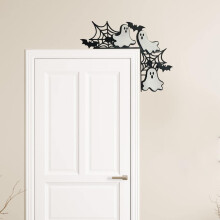 Halloween pumpkin witch wooden door corner decor