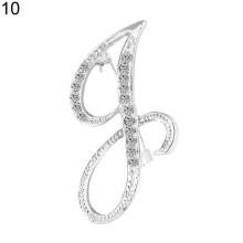 Yesbay rhinestone letter brooch A-Z silver 1 pc