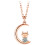 Colar feminino com pingente de cristal em anel duplo (1 peça) 1