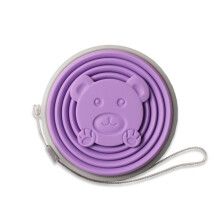 1 faltbarer Silikon-Reisebecher – Faltbarer Silikon-Campingbecher mit Deckel – Erweiterbares Trinkbecher-Set – Tragbar, mit Skala, 266 ml