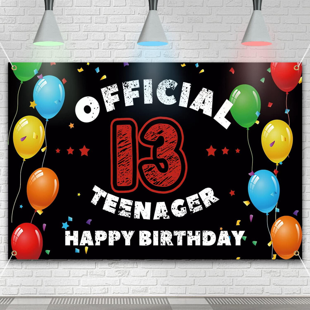 13Th Birthday Backdrop Banner Teenager Party Decoration 901175957727