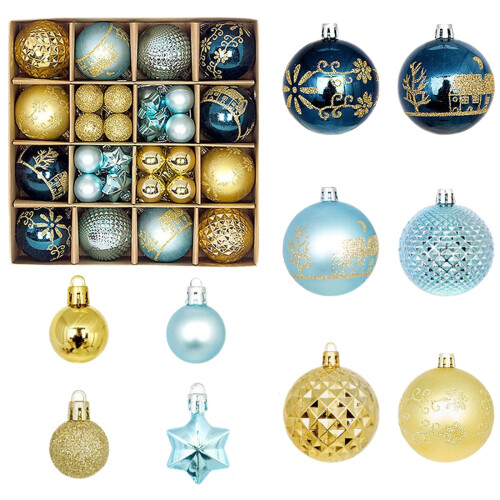 Boules de Noël à suspendre colorées, 44 pièces