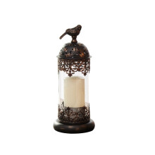 Lanterne en forme de cage à oiseaux, porte-bougie pour bougie chauffe-plat (1 pièce)